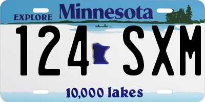 MN license plate 124SXM