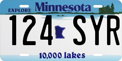 MN license plate 124SYR