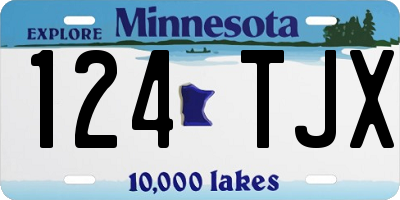 MN license plate 124TJX