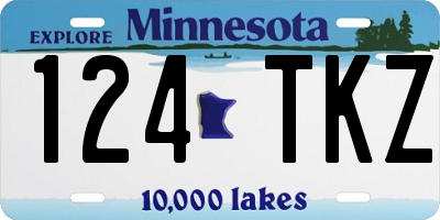 MN license plate 124TKZ