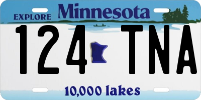 MN license plate 124TNA