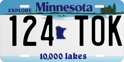 MN license plate 124TOK