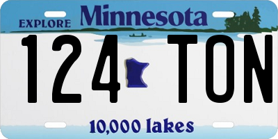 MN license plate 124TON