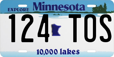 MN license plate 124TOS