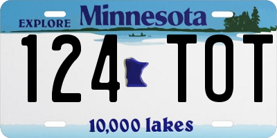 MN license plate 124TOT