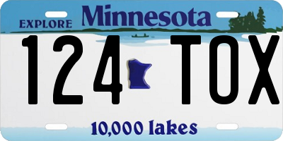 MN license plate 124TOX