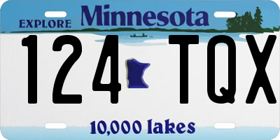 MN license plate 124TQX