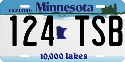 MN license plate 124TSB