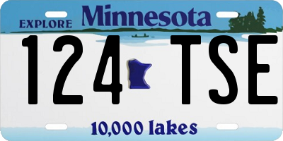 MN license plate 124TSE