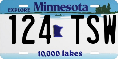 MN license plate 124TSW