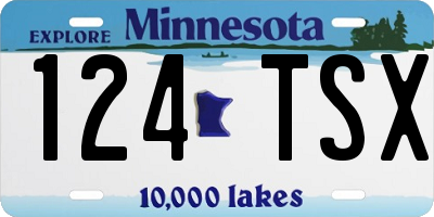 MN license plate 124TSX