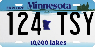 MN license plate 124TSY