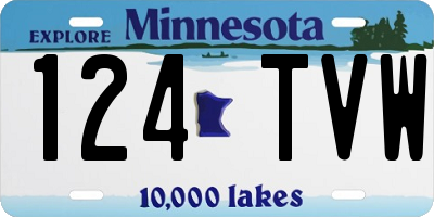 MN license plate 124TVW