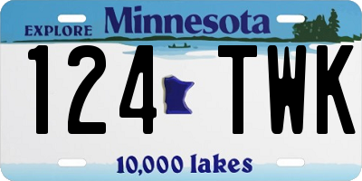 MN license plate 124TWK