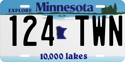 MN license plate 124TWN