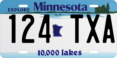 MN license plate 124TXA