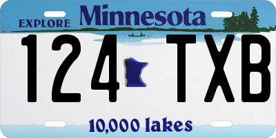 MN license plate 124TXB