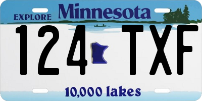 MN license plate 124TXF