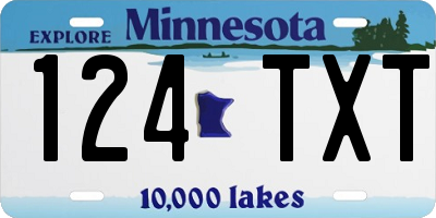 MN license plate 124TXT