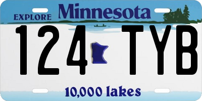 MN license plate 124TYB