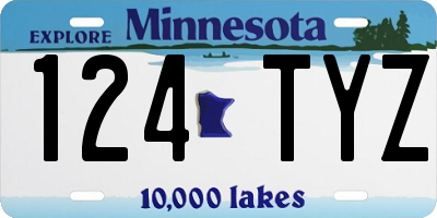 MN license plate 124TYZ