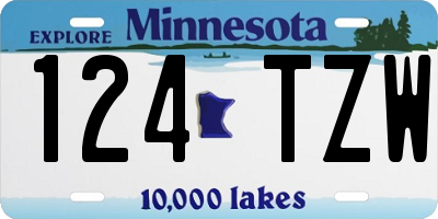 MN license plate 124TZW