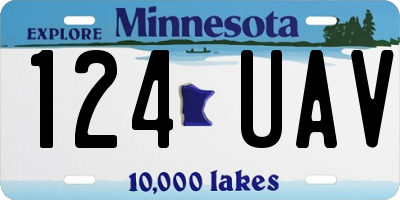MN license plate 124UAV
