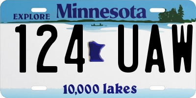 MN license plate 124UAW