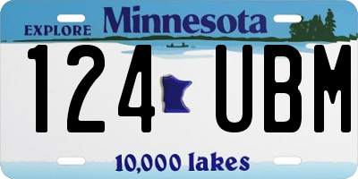 MN license plate 124UBM