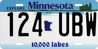 MN license plate 124UBW