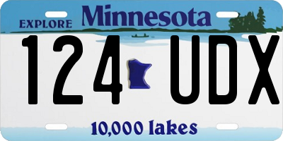 MN license plate 124UDX