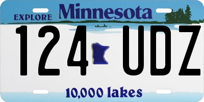 MN license plate 124UDZ