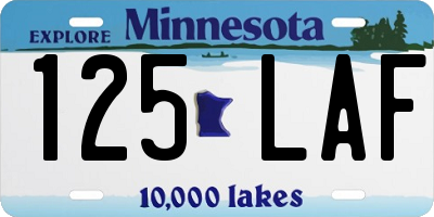 MN license plate 125LAF