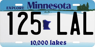 MN license plate 125LAL