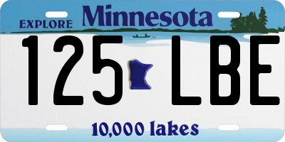 MN license plate 125LBE
