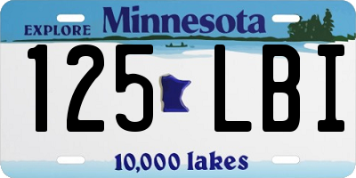 MN license plate 125LBI