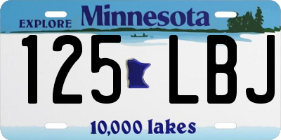 MN license plate 125LBJ
