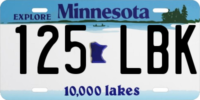 MN license plate 125LBK