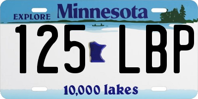 MN license plate 125LBP