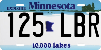 MN license plate 125LBR