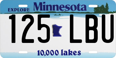 MN license plate 125LBU