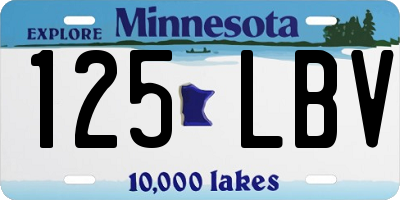 MN license plate 125LBV