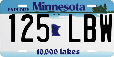 MN license plate 125LBW