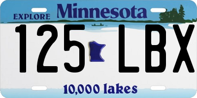MN license plate 125LBX