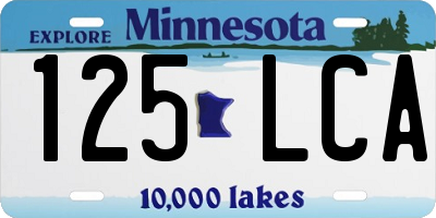 MN license plate 125LCA