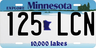 MN license plate 125LCN