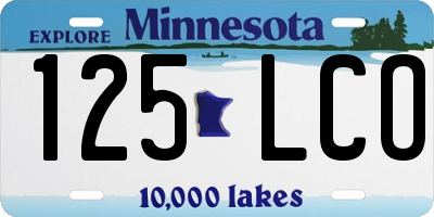 MN license plate 125LCO