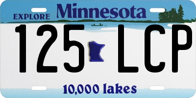 MN license plate 125LCP