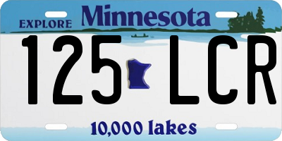 MN license plate 125LCR
