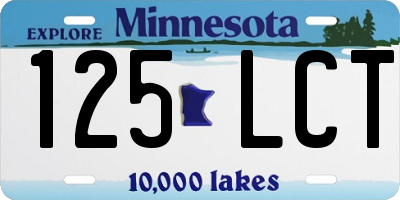 MN license plate 125LCT